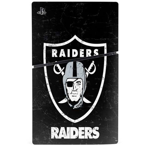 NFL Las Vegas Raiders Distressed PS5 Slim Digital Edition Bundle Skin
